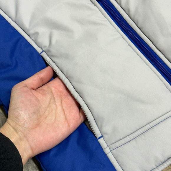 Grey Blue Padded Racing Puffer Jacket - Picture 5 of 6